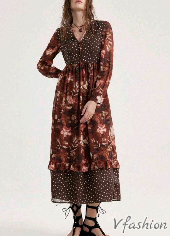 Шифонена рокля с етно стил