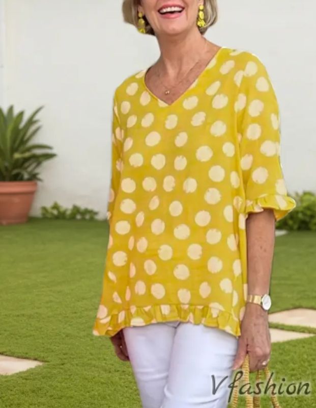 Туника с волани - жълта