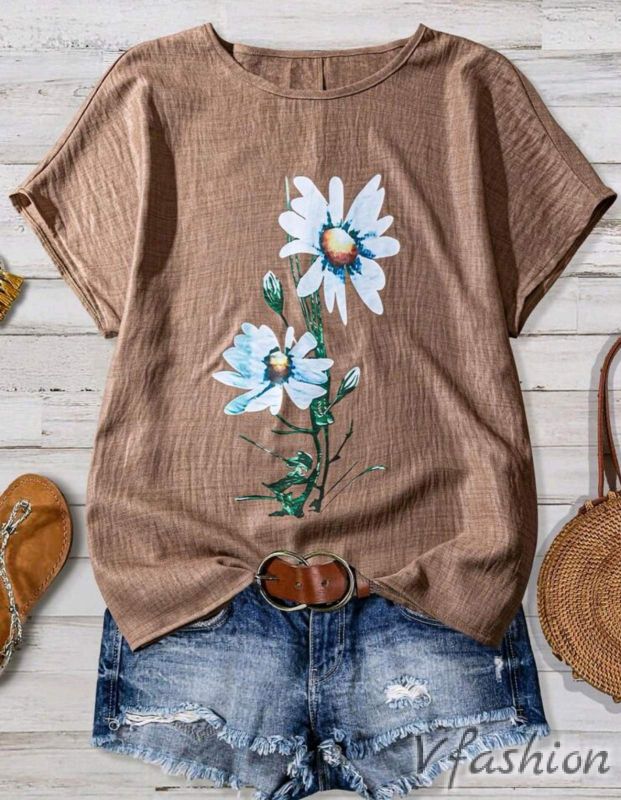 Блуза с принт цветя