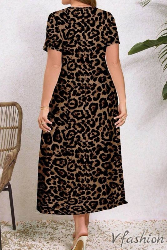 Еластична рокля с леопардов принт