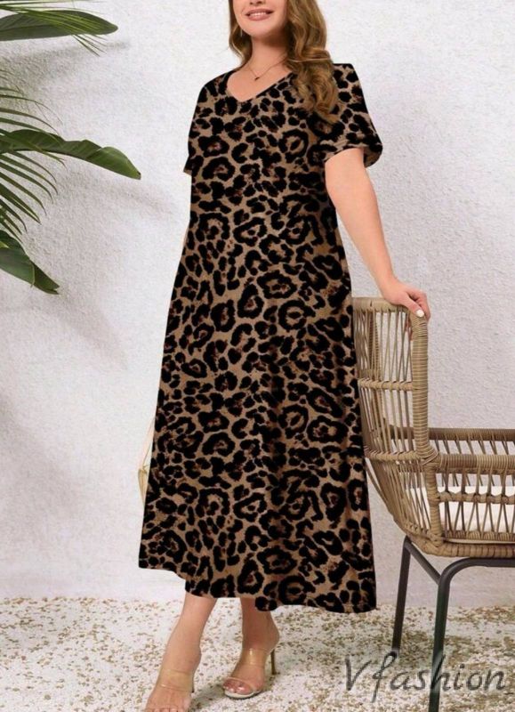 Еластична рокля с леопардов принт