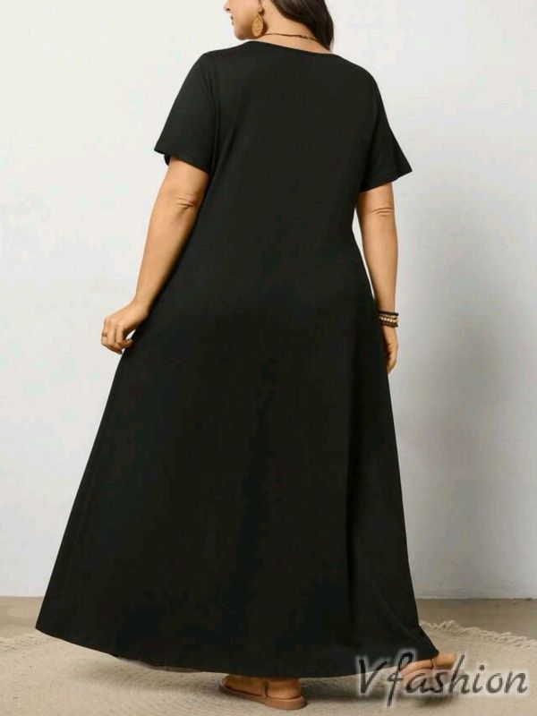 Еластична рокля - черно и сиво