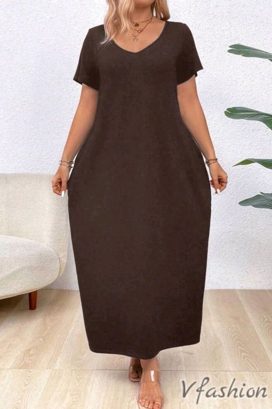 Еластична рокля - кафява