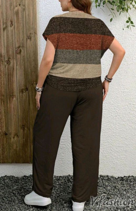 Комплект панталон и блуза на райе