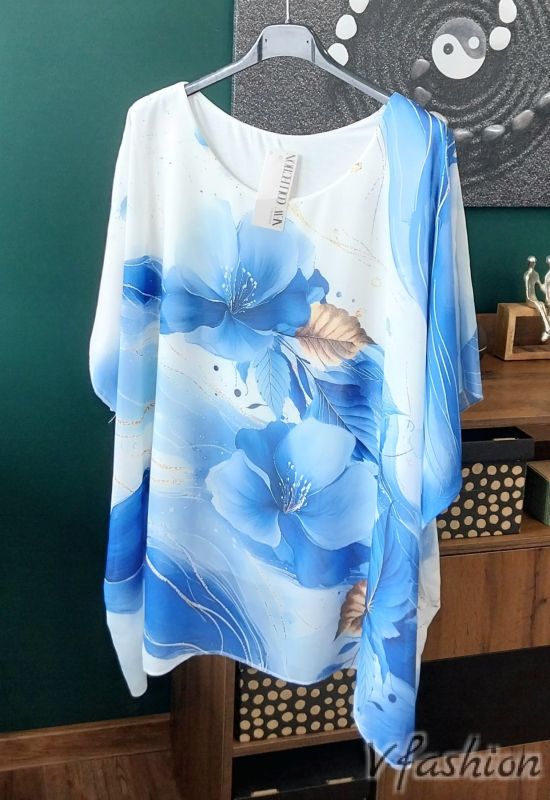 Комплект шифонена блуза и панталон солей