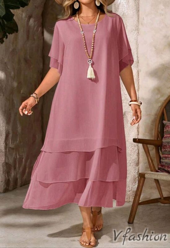 Дълга рокля с волани