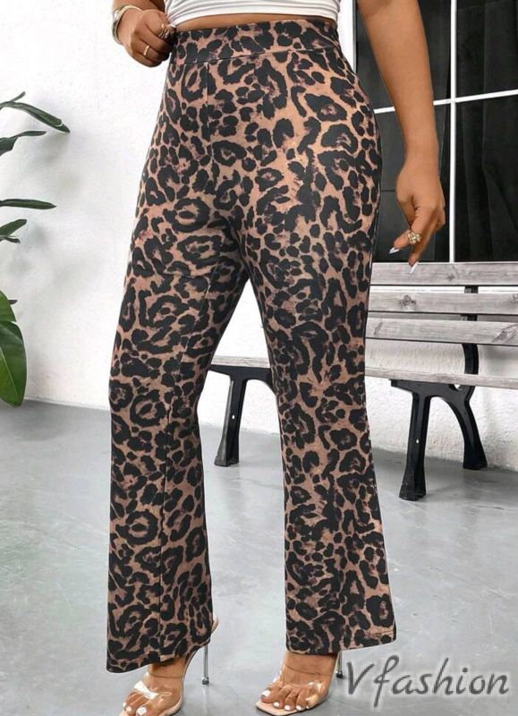 Разкроен клин с леопардов принт