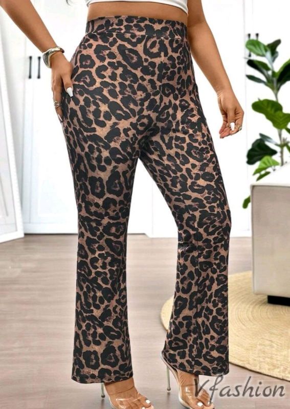 Разкроен клин с леопардов принт