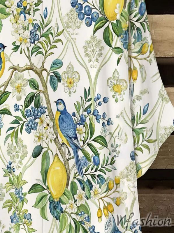 Еластична блуза с принт лимони