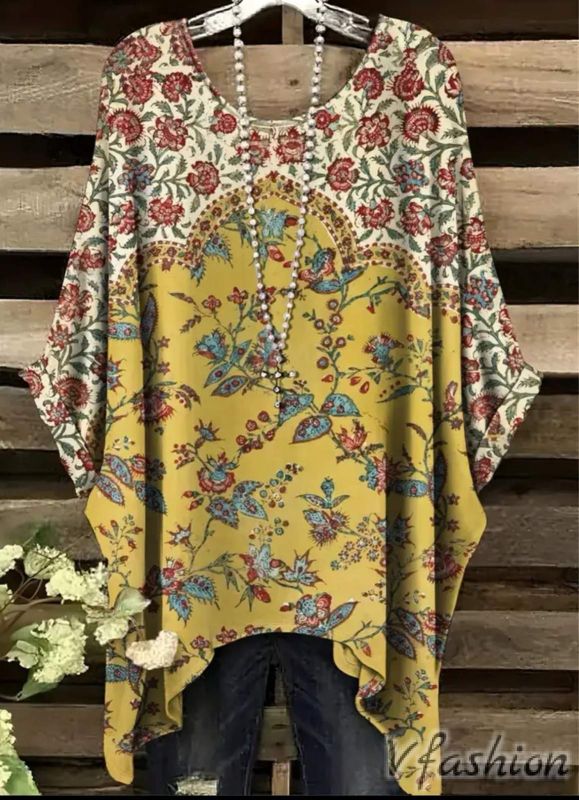 Еластична блуза с флорален принт