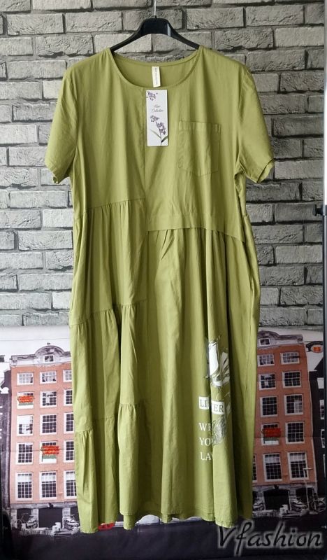 Памучна рокля с джобове