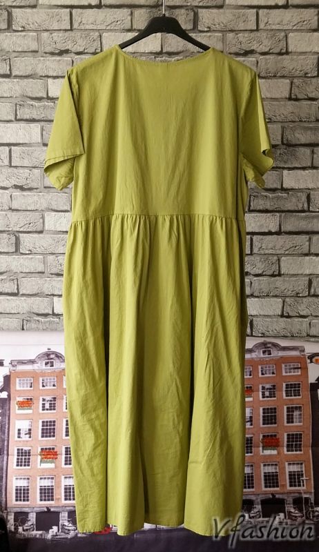 Памучна рокля с джобове