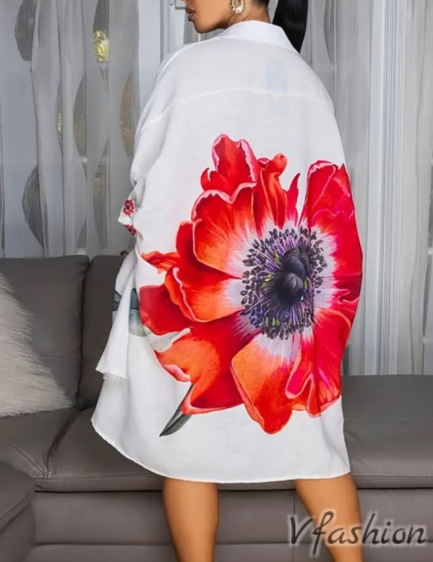 Риза-рокля с принт цвете