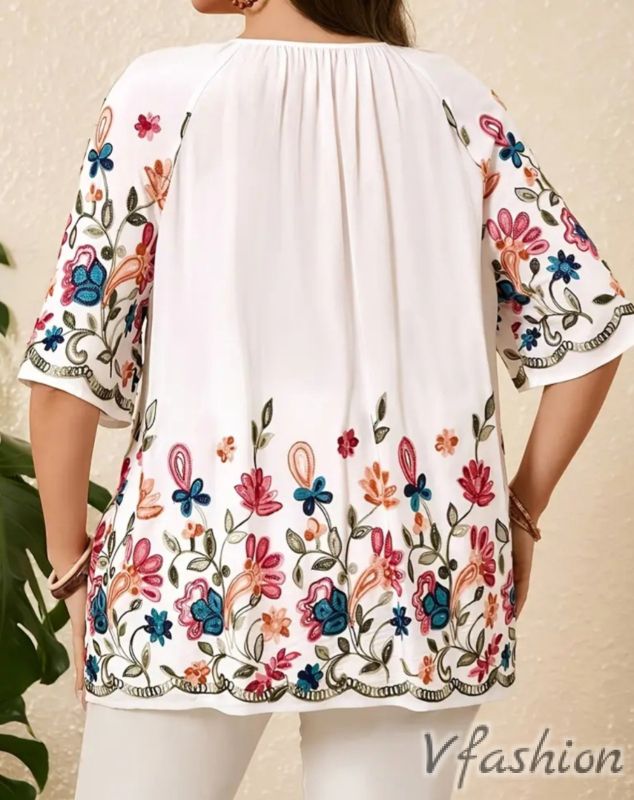 Блуза с принт цветя