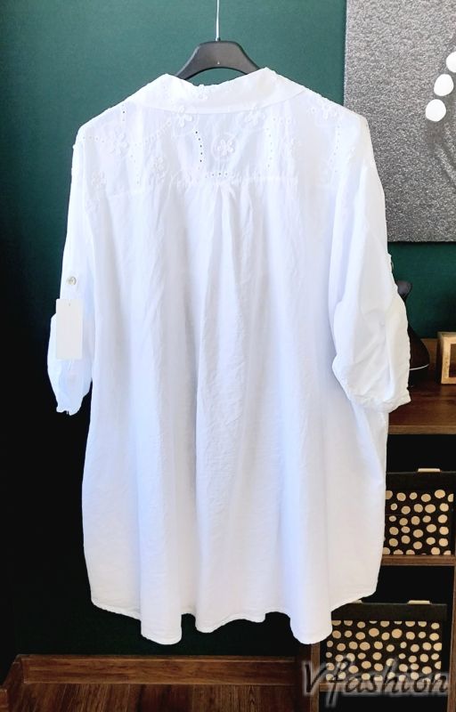 Памучна риза с рязана бродерия