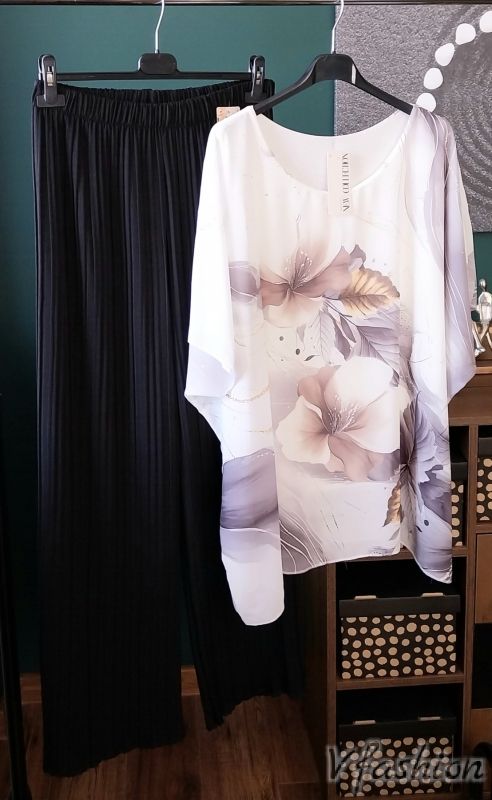 Комплект панталон солей и шифонена блуза