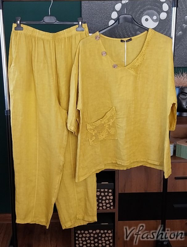 Ленен комплект с бродерии