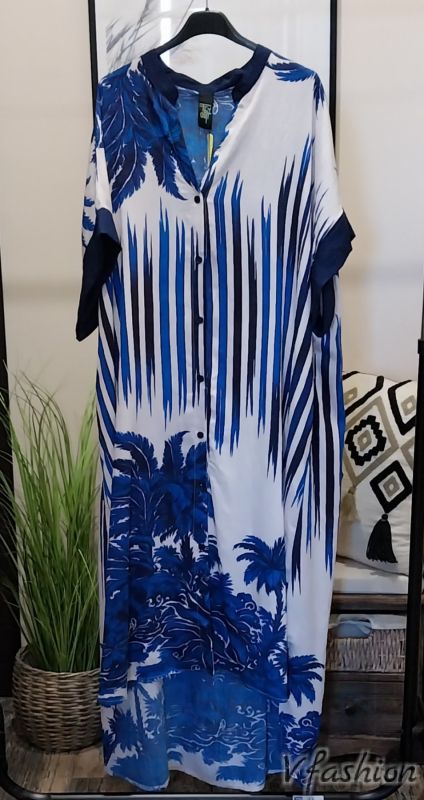 Дълга риза-рокля с принт