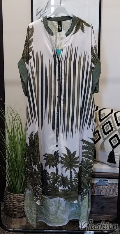 Дълга риза-рокля с принт