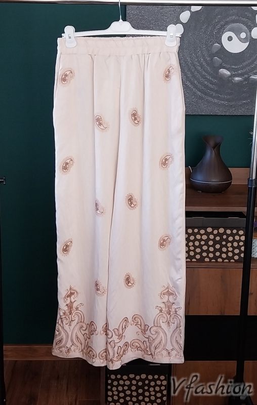 Комплект панталон и блуза с бродерии - екрю