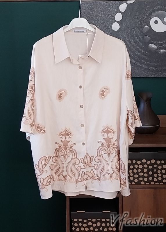 Комплект панталон и блуза с бродерии - екрю